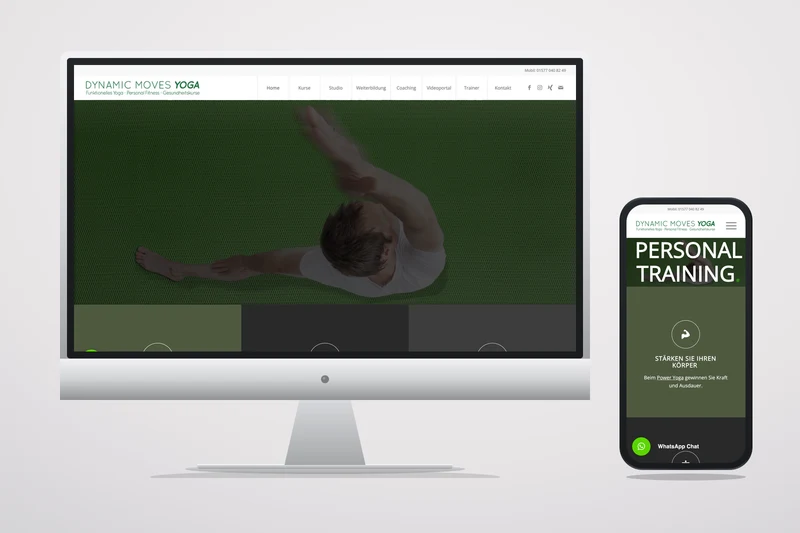 Screenshot Dynamic Moves Yoga Webseite