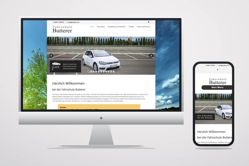 Screenshot Fahrschule Butterer Webseite