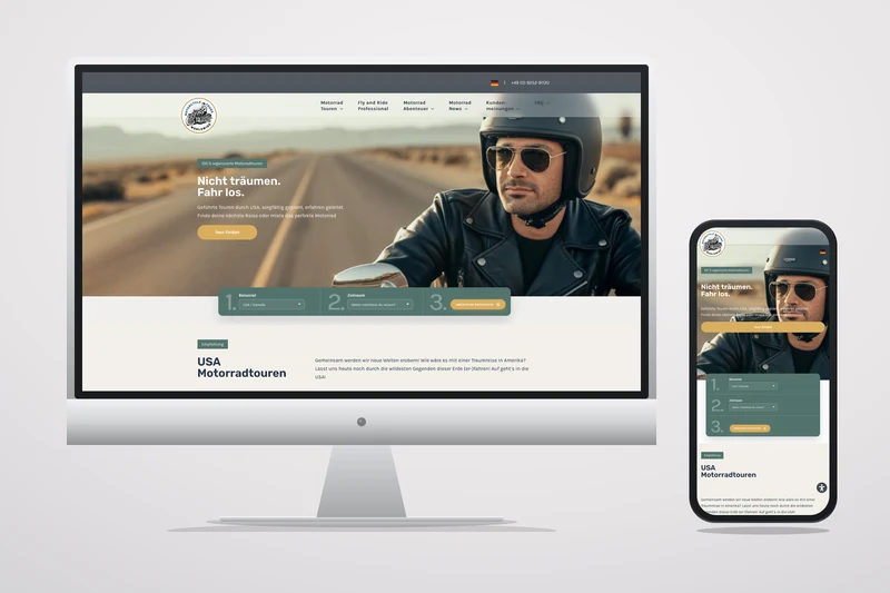 Screenshot Motorrad-Reisewelt Webseite